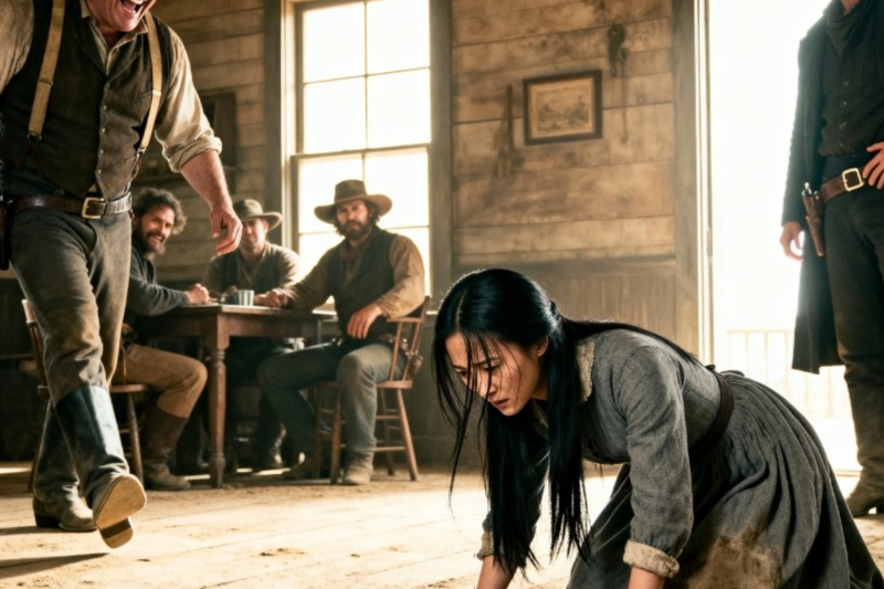 Humiliated on the Saloon Floor — Until the Gunslinger First Words Made Everyone Froze in Fear