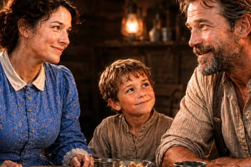 A Lonely Rancher Came for Supper… Then the Children Asked Him to Stay