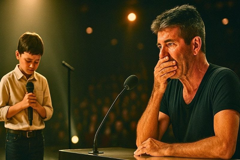 Simon Cowell se emociona profundamente cuando un niño dedica su canción a su difunto padre.