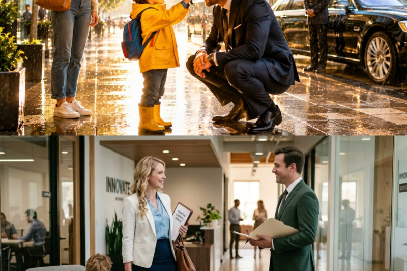 A Little Boy Shared His Umbrella with a Suit-Clad CEO—The Next Day, His Single Mom Received a Lifeline She Never Saw Coming