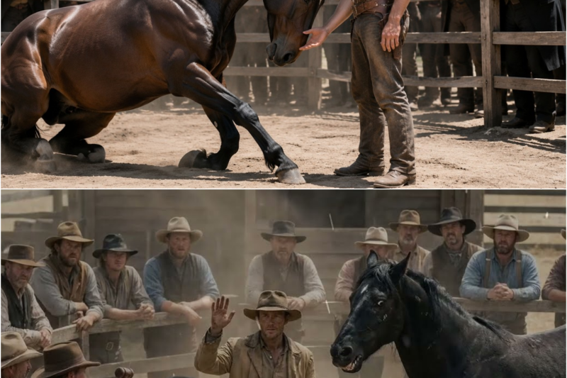 The Auction Horse Bit Every Man Who Touched Him—Then Knelt Before the Quiet Cowboy