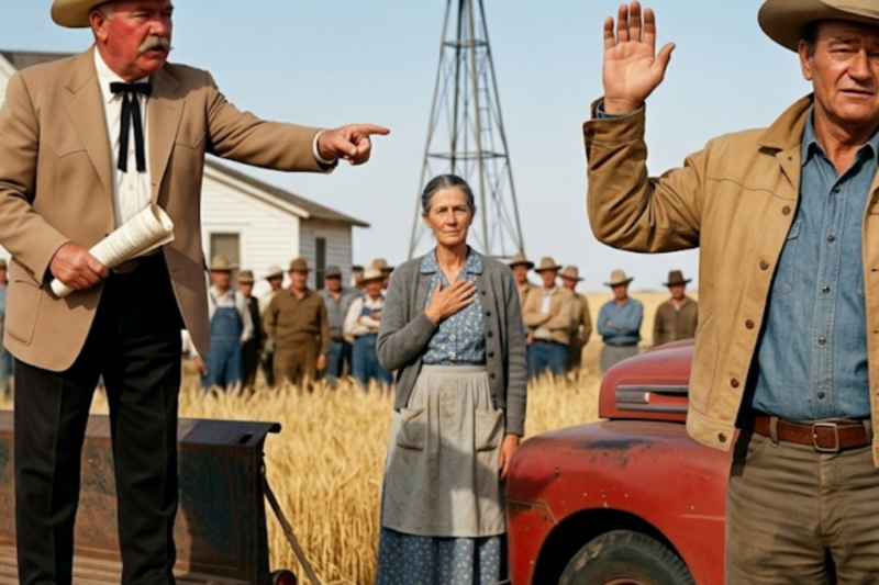 John Wayne Walked Into A Widow’s Farm Auction In Texas 1958 — Then He Outbid The Bank