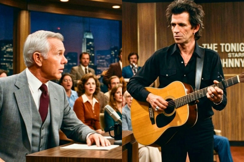 Keith Richards heard Carson’s joke from backstage — grabbed a guitar — Carson apologized on live TV