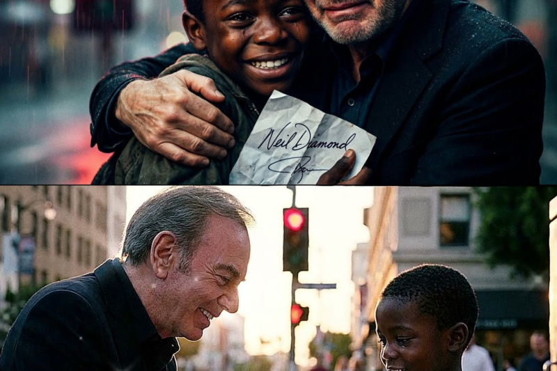 Street child asks Neil Diamond for an autograph — his reaction moves everyone…