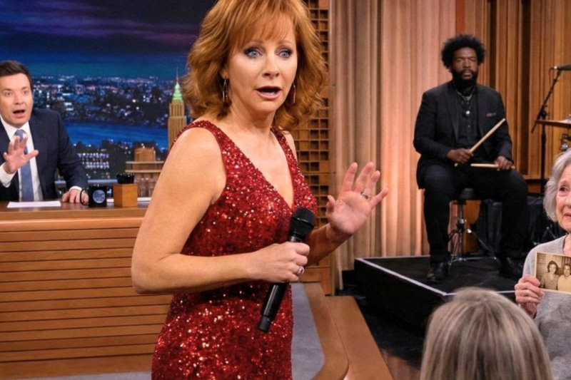 Jimmy Fallon FROZEN When Reba McEntire Suddenly Stops Singing After Seeing This Old Photo
