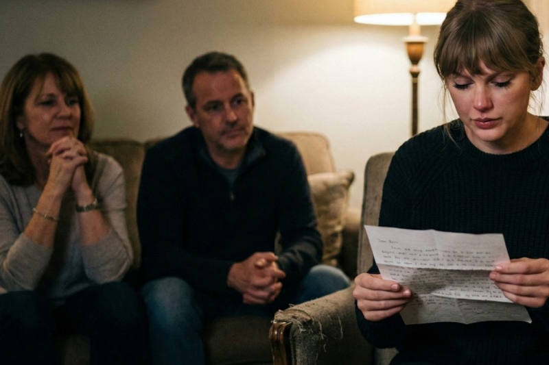 Taylor Swift reads the last letter sent by the family of her deceased fan and visits them.