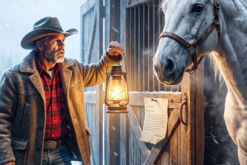 Rancher Woke to Find Mysterious Horse in His Barn… A Note on the Stall Door Explained Everything