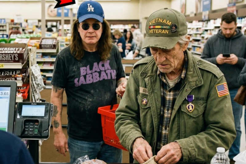 Old Veteran Was Counting Coins for Bread — He Didn’t Know Ozzy Osbourne Was Standing Behind Him