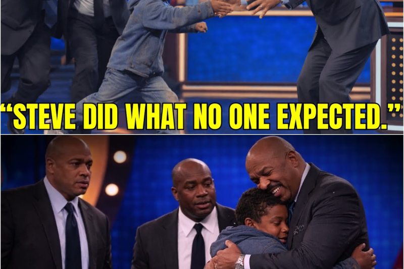 A homeless boy crashed Steve Harvey’s show to say thank you, then Steve did the most unthinkable