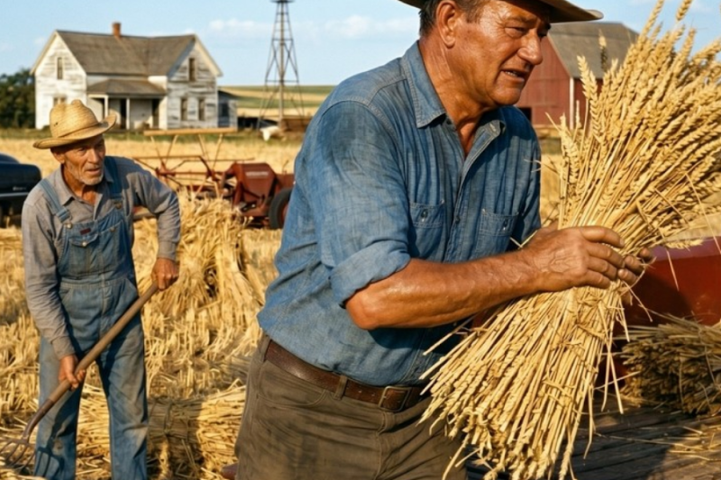John Wayne Stopped For A Broke Kansas Farmer In 1959 — Then He Rolled Up His Sleeves