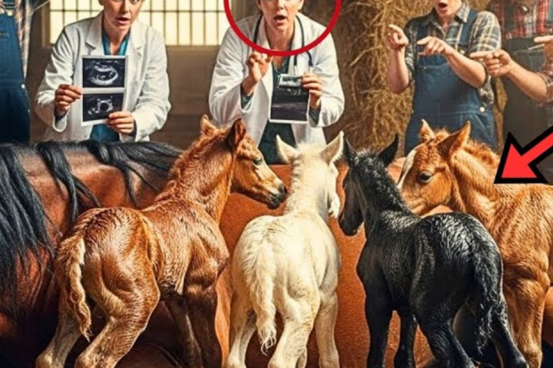 Veterinarians Say Giant Mare Will Have 1 Foal… When She Gives Birth The Entire Stable Stops