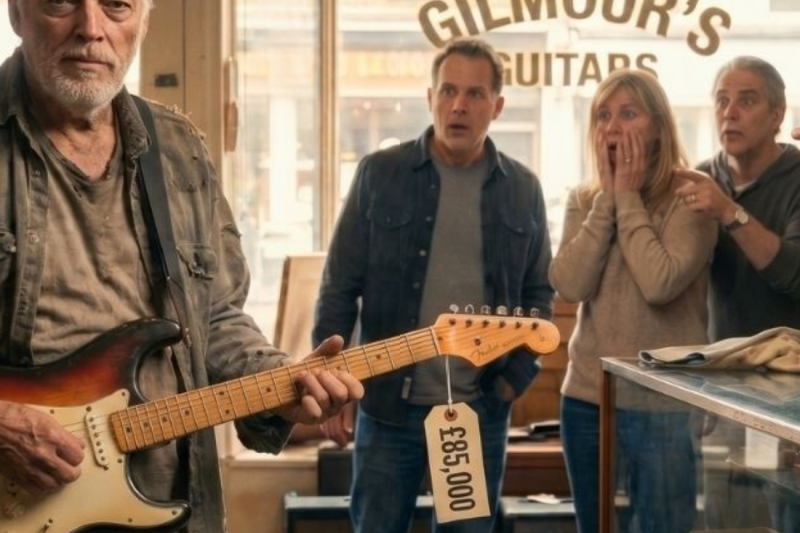The £85,000 Mistake: When a Guitar Shop Owner Dismissed a “Homeless” Man, Only to Hear the Unmistakable Tone of a Rock Legend