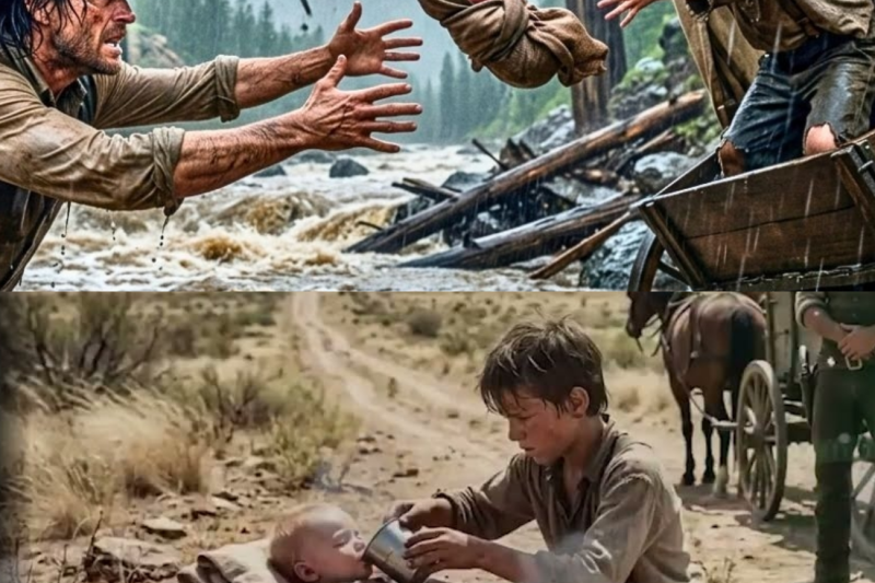 He Wouldn’t Let Go of His Little Sister During the Flood — Then a Cowboy Rode In To Save Them