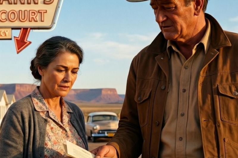 The Secret on Route 66: How a Hollywood Legend Anonymously Saved a Foreclosed Widow’s Motel and Vanished Into the Desert Sunrise