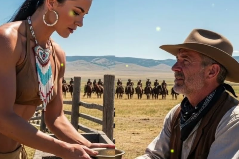 Er gab einer riesigen Apache-Frau Wasser – Am nächsten Morgen umzingelten 300 Krieger seine Ranch