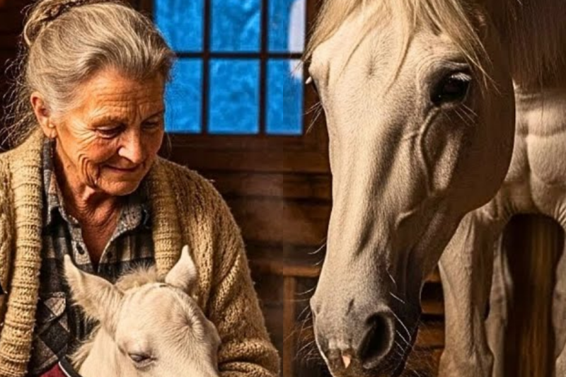Lonely Widow Let Giant Mare & Dying Foal Into Her Cabin — What She Found on the Foal Changed Life