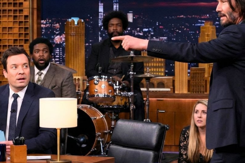 Jimmy Fallon FROZEN When Keanu Reeves Suddenly Stops Interview After Seeing This Old Photograph