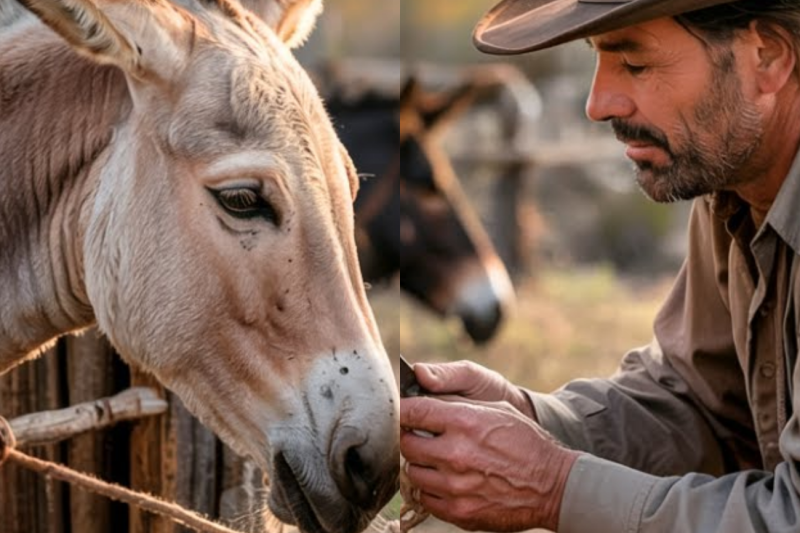 The Donkey Was Tied and Left to Starve… Until a Widowed Rancher Cut Her Free