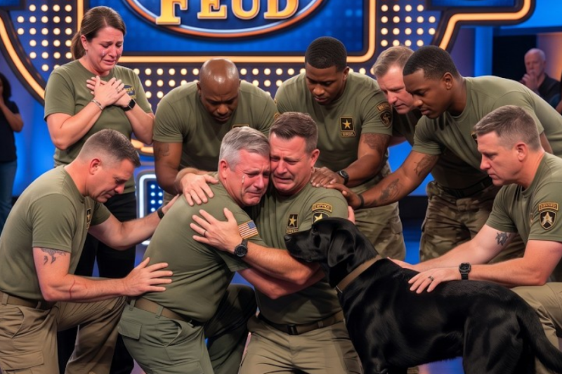 Steve Harvey BREAKS DOWN When Blind Veteran’s Platoon Surprises Him Live on Family Feud 47 Seconds
