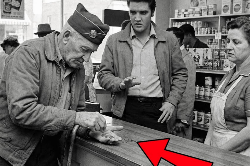 War Hero Counted Coins for BREAD —What Elvis did Next STUNNED Entire Store