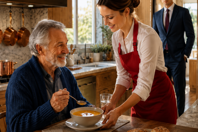 The Millionaire Hired a Cook for His Elderly Father… But She Changed Everything Inside the Mansion