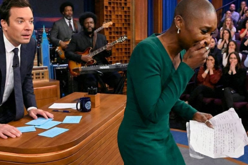Jimmy Fallon IN TEARS When Cynthia Erivo Suddenly Walks Off Stage After Reading This Letter