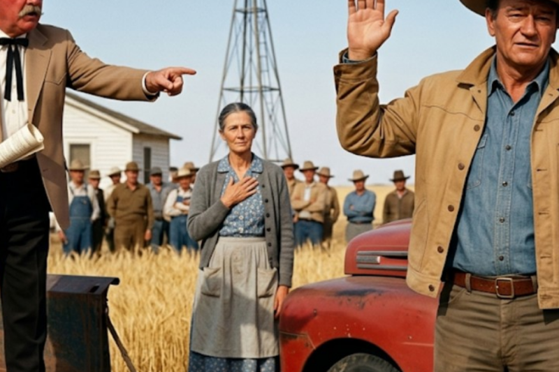 John Wayne Walked Into A Widow’s Farm Auction In Texas 1958 — Then He Outbid The Bank