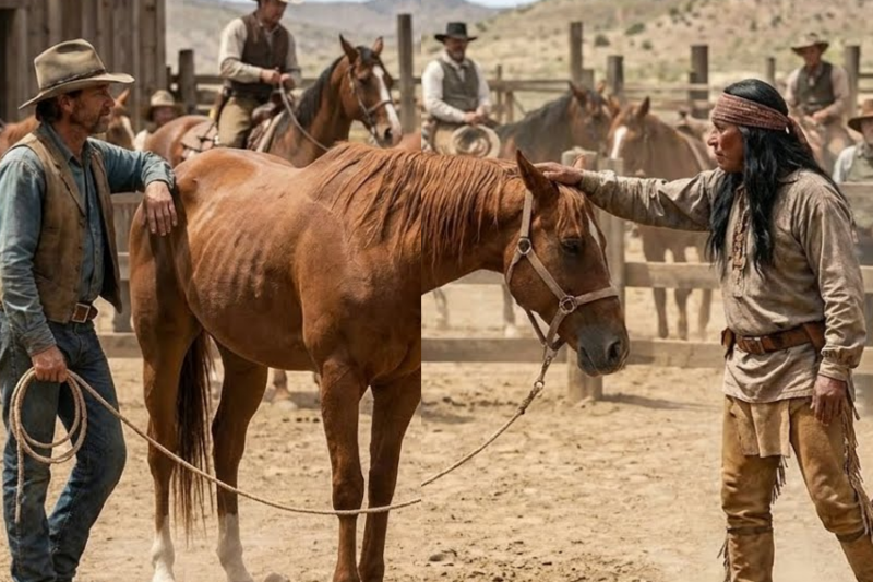The Silent Apache Tracker Exposed the Rancher’s Secret A Starving Mare Hid a Fortune.