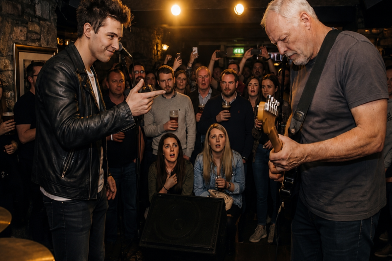 Cocky Band Challenged ‘Old Guy’ to Guitar Battle — Had No Idea DAVID GILMOUR & JIMMY PAGE Were There