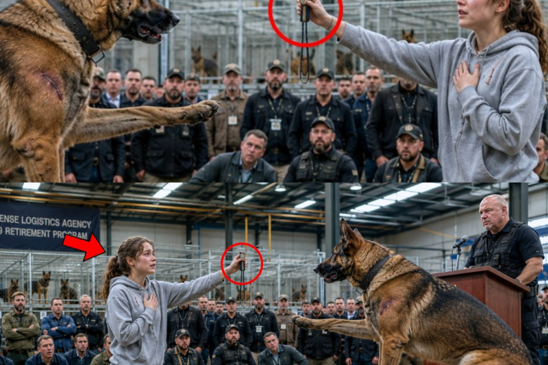 SEAL’s Daughter Walked Into a Retired K9 Auction Alone — The Dogs Froze When She Said Her Dad’s Name
