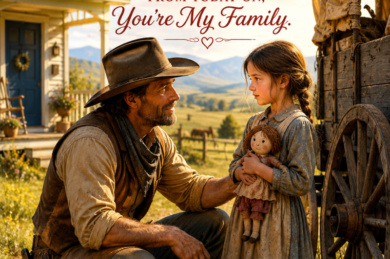 The Lonely Rancher Saw a Lost Girl by the Wagon — “From Today On, You’re My Family”