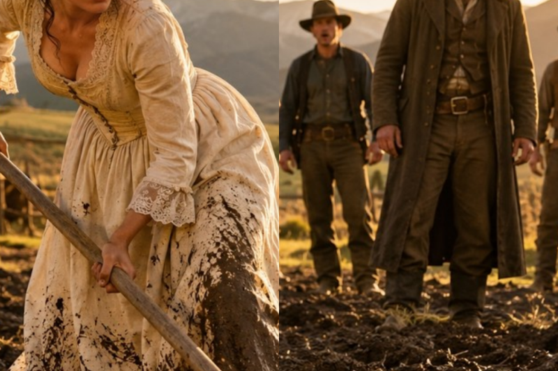 SHE WALKED STRAIGHT INTO THE MUD WITH HER WEDDING DRESS!