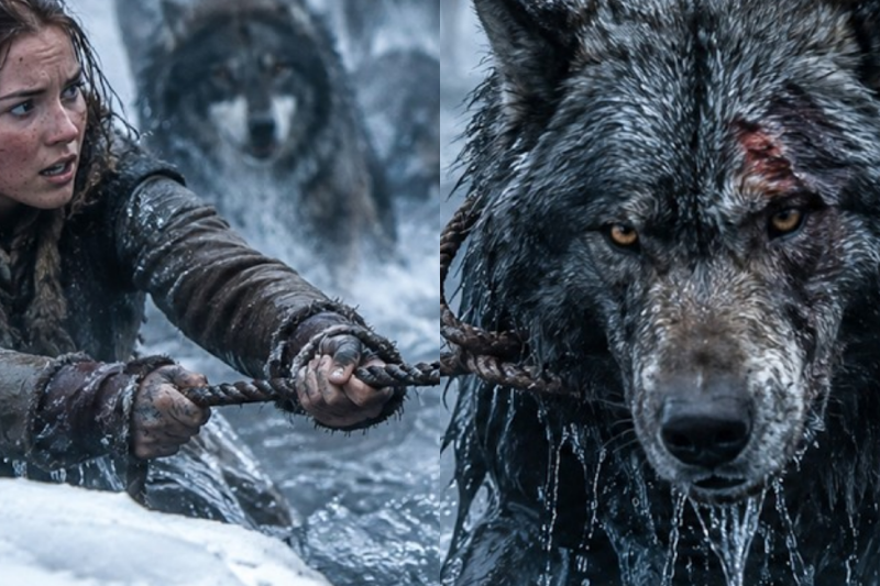 She Pulled 12 Giant Wolves From Freezing Water One by One — Unaware the Last One Was the Alpha King