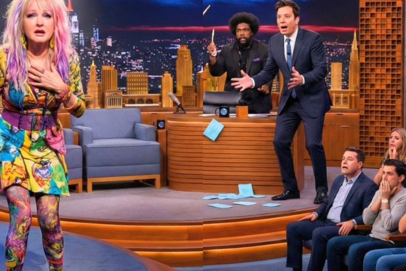 Jimmy Fallon SHOCKED When Cyndi Lauper Suddenly Stops Mid-Song After Hearing This Voice