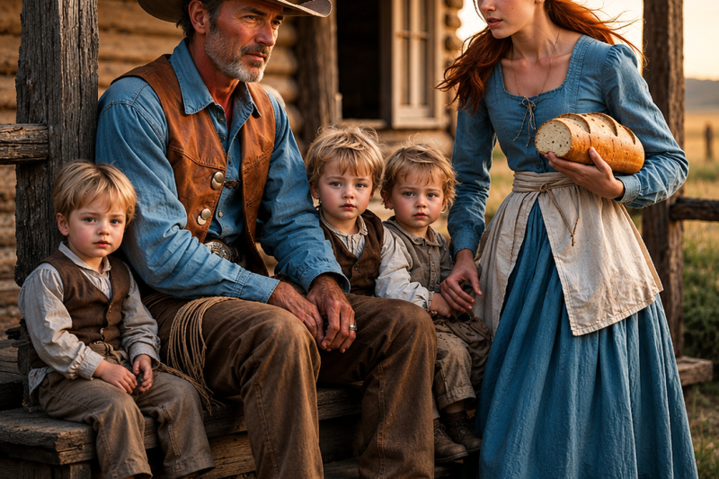 The Cowboy Was Left With Four Babies After His Wife Died, Until She Walked In With A Loaf Of Bread