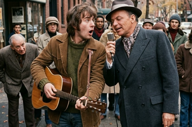 Frank Sinatra Joins a Street Musician — The Crowd Had NO IDEA Who He Was