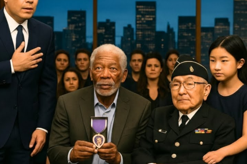 Jimmy Fallon Breaks Down as Morgan Freeman Hears a Veteran’s Hidden 53-Year Confession!