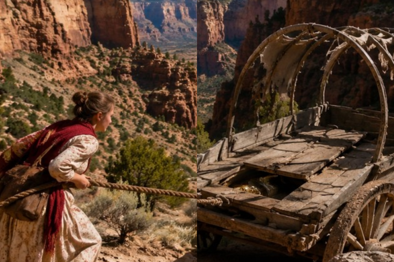They Mocked Her for Hauling an Abandoned Wagon Out of the Canyon—She Cracked Open the False Bottom