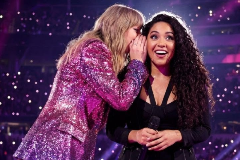 Taylor Swift’s backup singer FROZE on stage what Taylor whispered in her ear made 60,000 people CRY