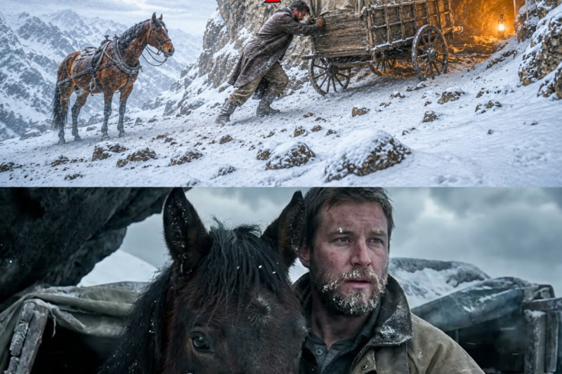He Pulled a Wrecked Wagon Into a Rock Hollow and Sealed Every Gap — The Blizzard Never Touched Him