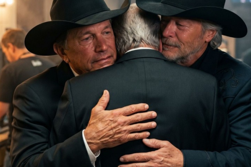 George Strait surprised Alan Jackson by bringing him on stage, and the hug that followed moved the..