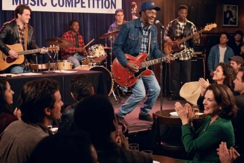 Battle of Bands Judge Challenged Audience Member to Show REAL Guitar – Chuck Berry Stood Up
