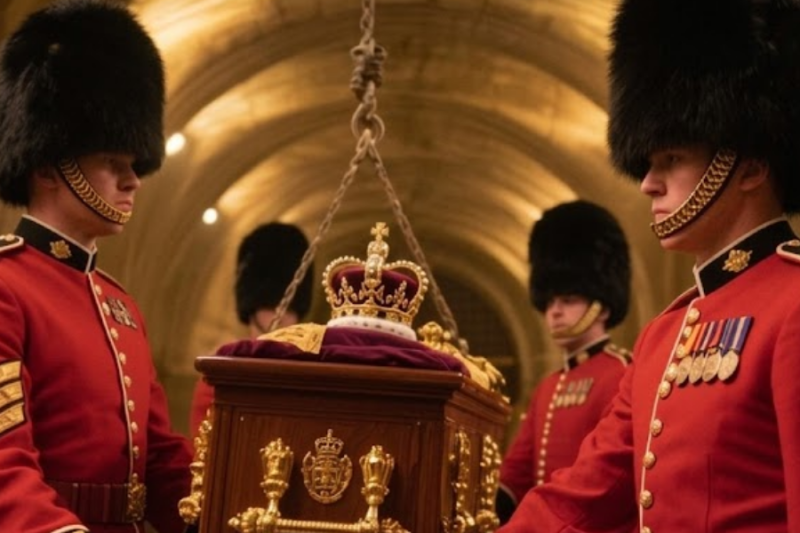 The British Royal Guard’s drill for lowering a monarch slowly into the royal vault | Emotional Story
