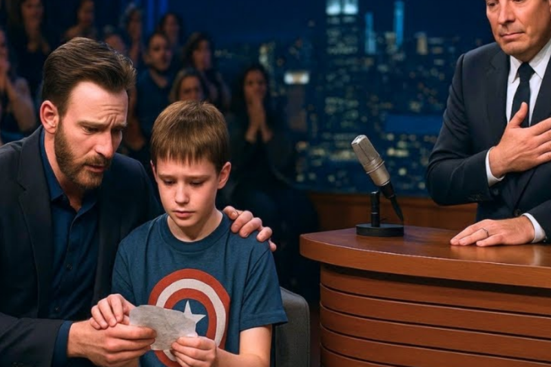 Jimmy Fallon in Tears as Chris Evans Meets the Boy Who Kept His Promise
