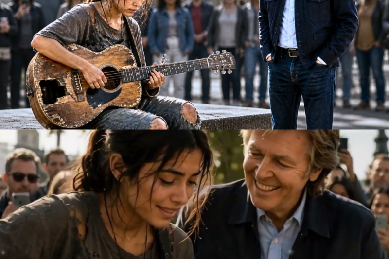 Poor Teen Girl Played The Beatles’ Most Famous Song on Broken Guitar — Paul McCartney Froze!