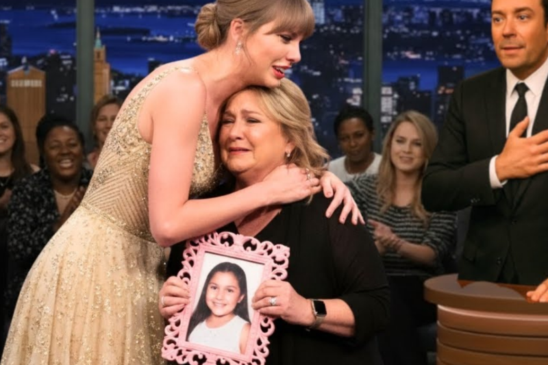 Jimmy Fallon Stunned When Taylor Swift Sees Woman Holding Daughter’s Photo in Audience!