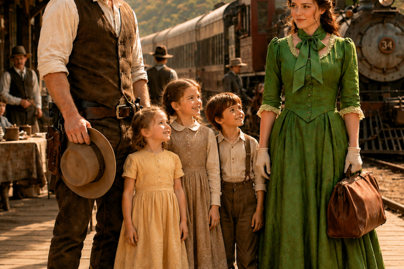 She Was Boarding the Train Home… Then a Cowboy With Three Kids Said “We Were Hoping You Would Stay”