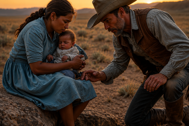 Her Baby Had a Cough and Her Hands Were Shaking, The Cowboy Said “Let Me Take It From Here”