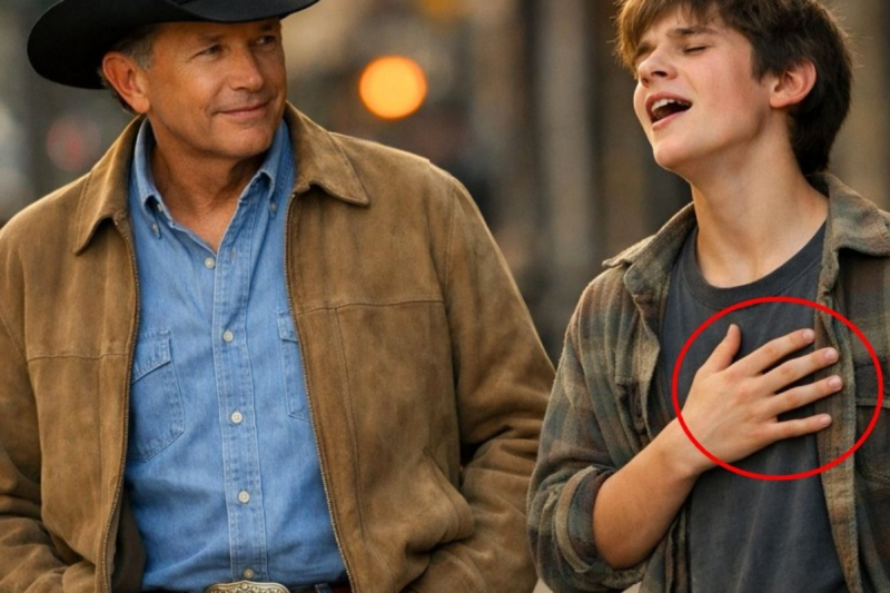 A street kid was singing “Amarillo by Morning” when SUDDENLY George Strait APPEARED.