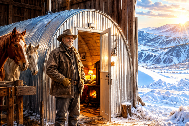 The Quonset He Built Inside the Horse Barn